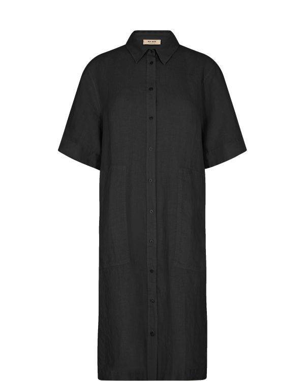 HS-153780-801_1.Mal Linen Shirt Dress Black