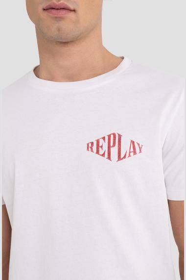REPLAY - White Jersey T-shirt With Print – Energy Clothing Stamford
