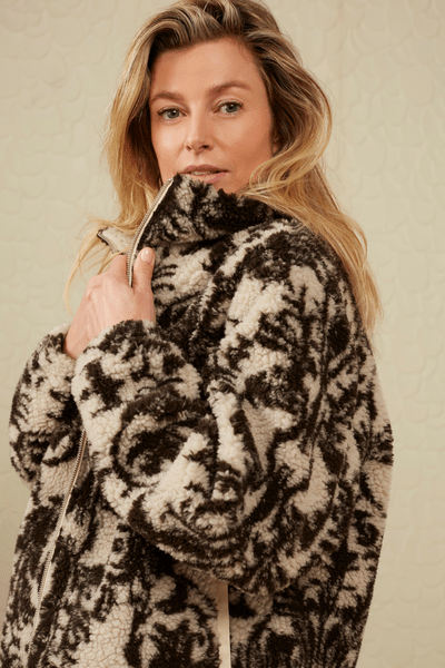 Yaya faux fur coat sales