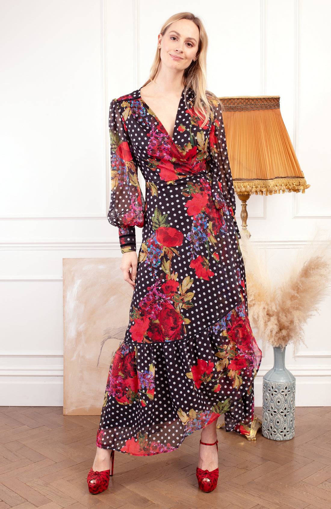 The_Moni_Tie_Waist_Velvet_Trim_Maxi_nbsp_Wrap_Dress_with_Blouson_Sleeve5