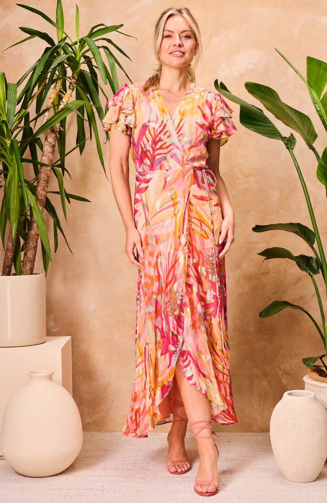 The_Ulla_Feather_Lurex_Frill_Sleeve_Wrap_Dress_with_Tie_Waist_3