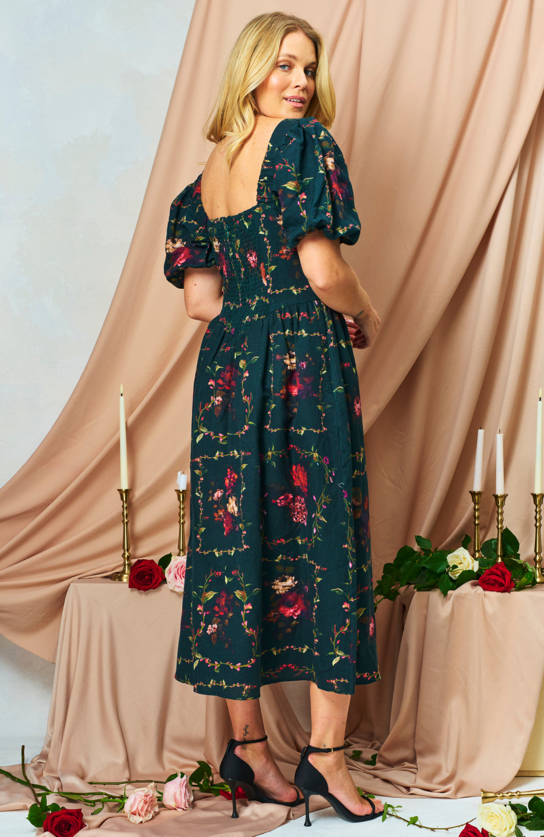 The_Halle_Puff_Square_Neck_Midi_Dress_with_Front_Bow_4