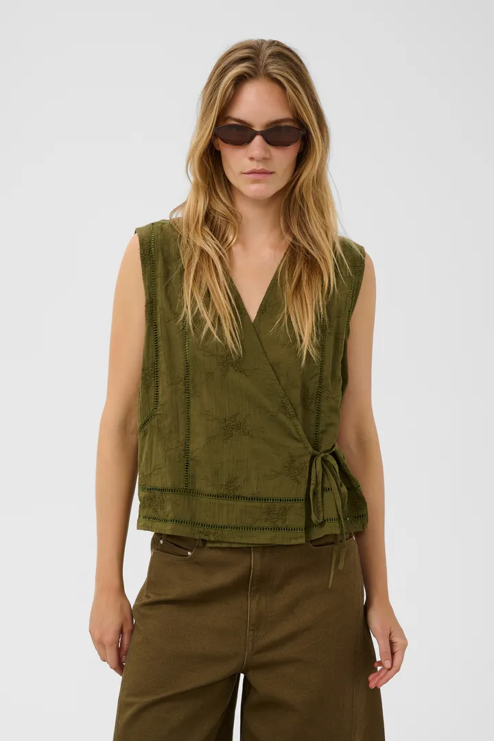 green wrap top green wrap top